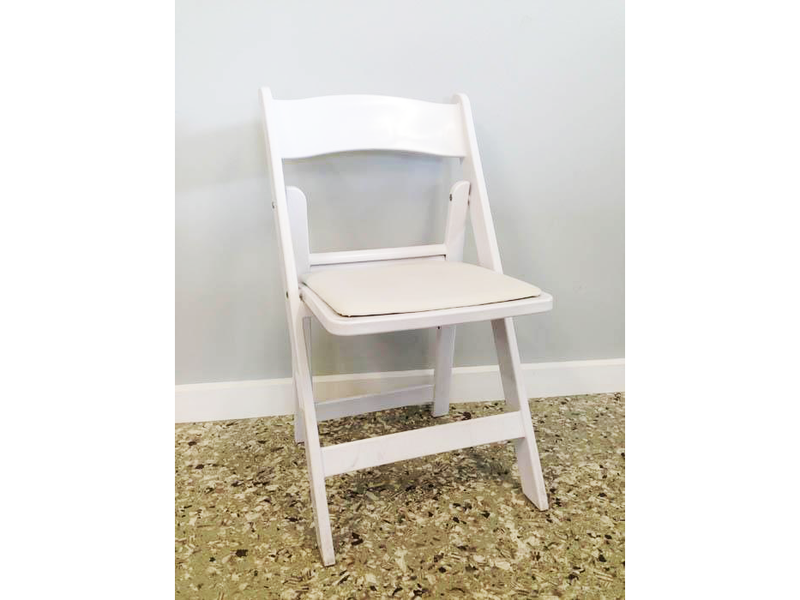 Simple white folding chair